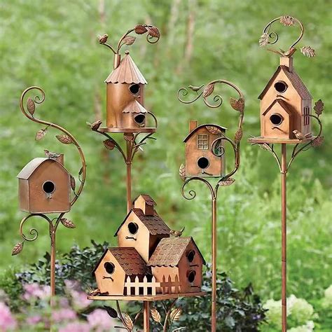 bird houses with metal roofs made of|metal birdhouses for outdoors.